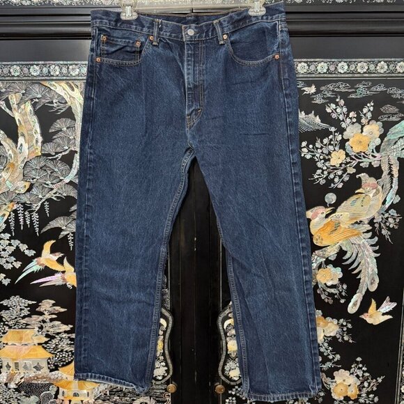 Levi's Other - Levis 505 Straight Leg Dark Wash Denim Jeans Medium Blue 38x30